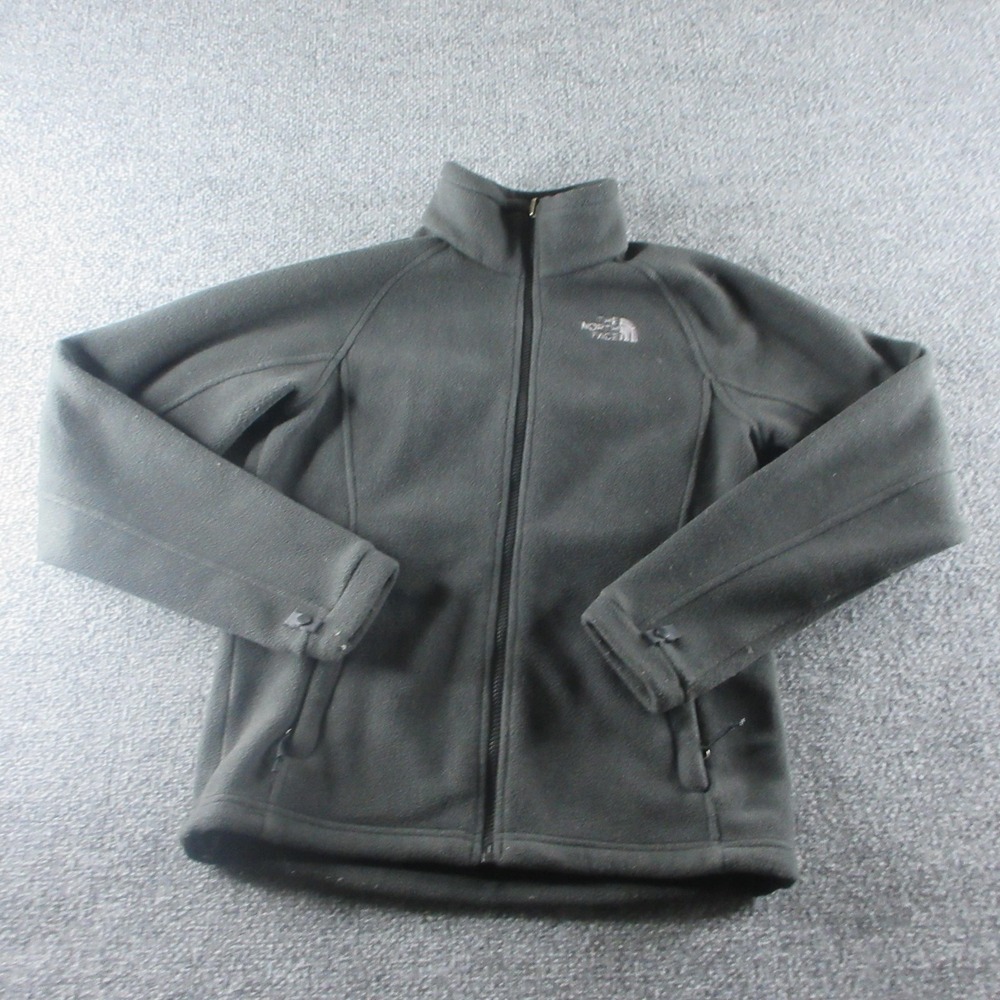 The North Face Jacket Womens S Gray Fleece Full‎ Zip Outdoor Hiking Logo Pockets